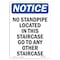 Signmission OSHA Notice, 5" Height, No Standpipe Located In This Staircase Sign, 5" X 3.5", Portrait OS-NS-D-35-V-14850 - alternate 1